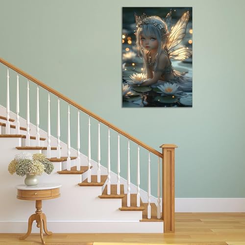 Grande impression murale esthétique TERUEA fée rétro beige grand format - 3