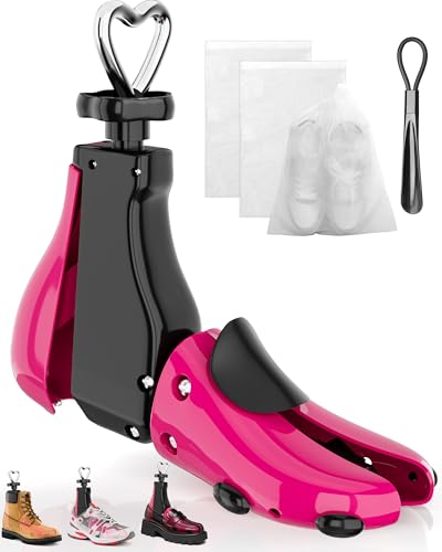 Zecaveler Schuhspanner für Damen und Herren – Längen- und Breitenverstellung – Ideal für Lederschuhe, Sportschuhe & Stiefel (Rose（1 Pack）)