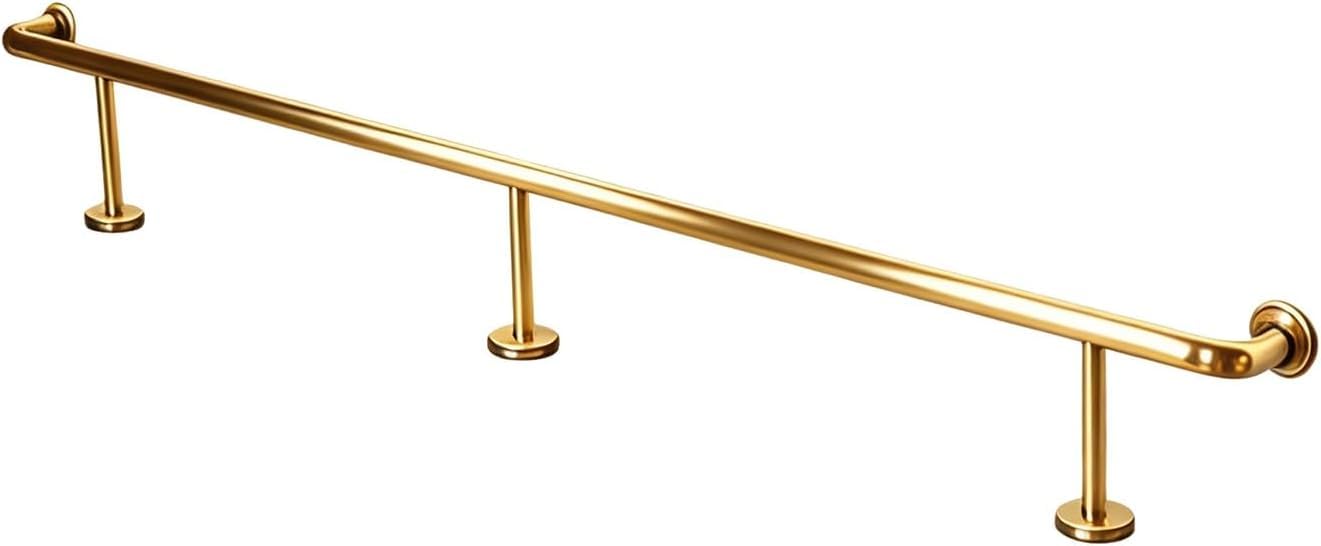Kanduo Bar Foot Rail Kit Bar Foot Rail Kit Indoor & Outdoor Foot Rail Bracket 3.28~16.4ft Bars Feet Rails for Kitchen Library Counter(Gold,4.0M/13.12FT)