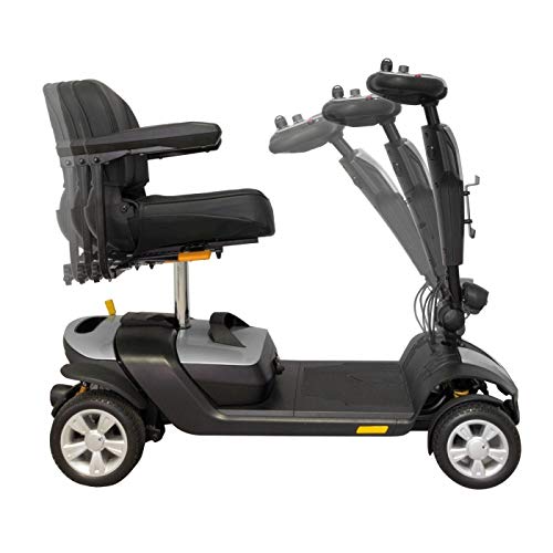 Intermed Scooter Elettrico SC-100 Blue Metallizzato - 4 Ruote, 4 Ammortizzatori, Pieghevole - Adatto Interni/Esterni - Conforme CE