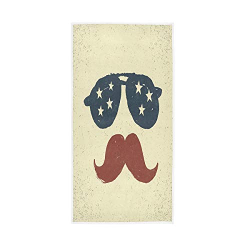 MNSRUU Moustache Serviette de toilette en coton 30 x 15 cm pour le visage de la salle de bain