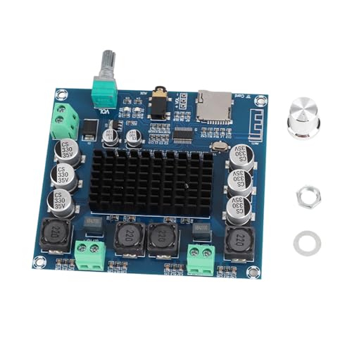Placa de potencia ajustable Bluetooth EMUKOEP 100Wx2 con disipador térmico de aleación 5