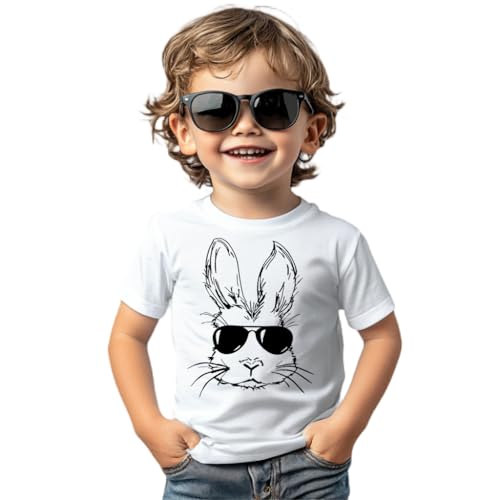 Easter Shirt for Toddly Boy Girls Kids, Happy Bunny Toddler T-Shirt, Spring Egg Hunt Kids Tee, 2-6T2