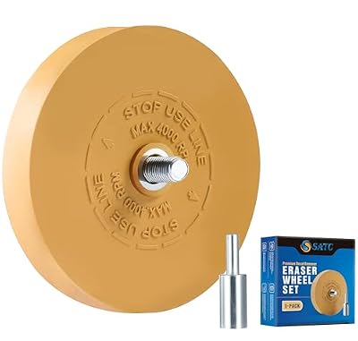S SATC Decal Eraser Wheel?4 Inch Pin Stripe Removal Tool 1 Pack Adhesive Remover Wheel with Pad & Adapter Graphics Removal Tool Eraser Wheel Decal Remover