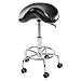 Produktbild Physa ADONIS Rollhocker Arbeitshocker Sattelhocker (höhenverstellbar 49-58 cm, ergonomisch geformt, 5 Lenkrollen, bis 150 kg, Metallgestell, Kunstleder) Schwarz