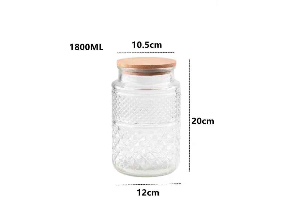 Amazon｜食品貯蔵容器 ガラスジャー 保存容器 真空保存容器 密閉木製蓋