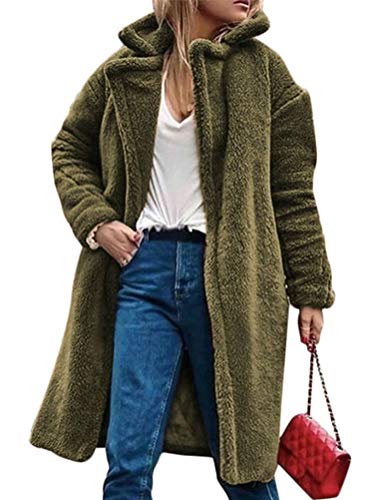 Onsoyours Damen Pelz Mantel Elegant Lang Fellmantel Fur Coat Jacke Warm...