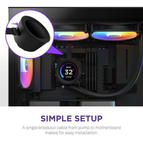 Image of NZXT Kraken Elite 280 RGB - RL-KR28E-B1 - 280mm AIO CPU Liquid Cooler - Customizable 2.36 inch LCD Display for Images, Performance Metrics - High-Performance Pump - 2 x F140 RGB Core Fans - Black