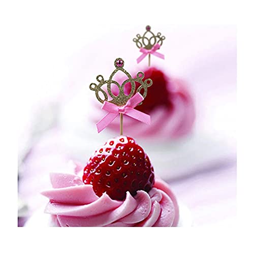 Lebery 30Pcs Gold Glitter Crown Cupcake Toppers Glitter Princess Cupcake Toppers Crown Cake Picks Tiara Cake Cupcake Toppers Crown Cake Cupcake Decoration For Wedding Birthday Baby Shower Party Decor #TOP4