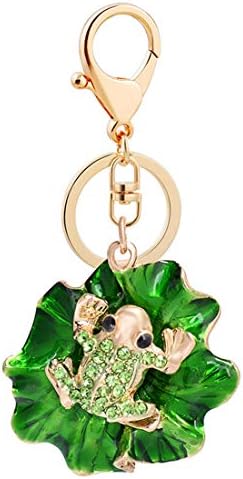 Jzcky Shzrp Cute Frog Crystal Rhinestone Keychain Key Chain Sparkling Key Ring Charm Purse Pendant Handbag Bag Decoration Holiday Gift
