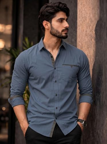 Image of Amazon Brand - INKAST Cotton Shirt for Men | Regular Fit Full Sleeve Casual Shirt | Stylish Formal Office Wear Shirts for Men | Soft Comfortable Breathable Cotton Fabric | Fashionable Office Wear