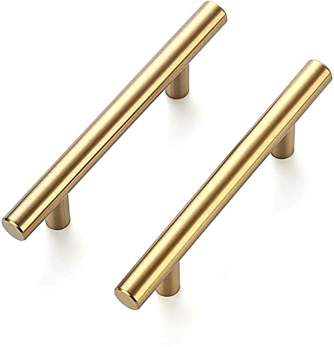 Image of Ravinte 40 Pack 6 inch Cabinet Pulls Brushed Brass Stainless Steel Kitchen Drawer Pulls Cupboard Handles Cabinet Handles 3.75 inch Hole Center