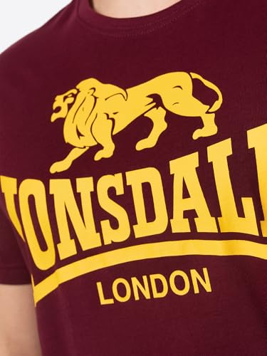 Lonsdale London Logo Hombre Camiseta Rojo XXL 100% algodón Regular