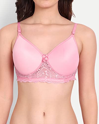 Image of FIMS - Fashion is my style Women Cotton Floral Lace Padded, Non-Wired, Full Coverage, Seamless Bra Panty Set, Multicolor, Lingerie Set