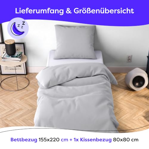 Wolkenfeld Mikrofaser Bettwäsche 155x220 cm – Kuschelig Weich, Bügelfrei & Doppelt Gebürstet – Oeko-TEX Bettwäsche-Sets… – Ansicht 4