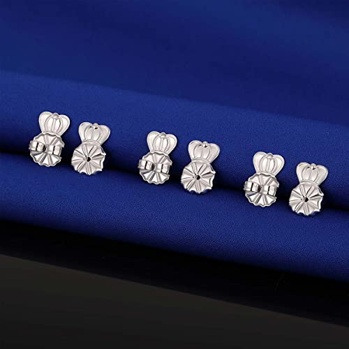 Kouley Earring Backs Lifters,3 Pairs Secure Earring Backs For Droopy Ears,Adjustable Hypoallergenic Earring Backs For Heavy Earring(White) #TOP5