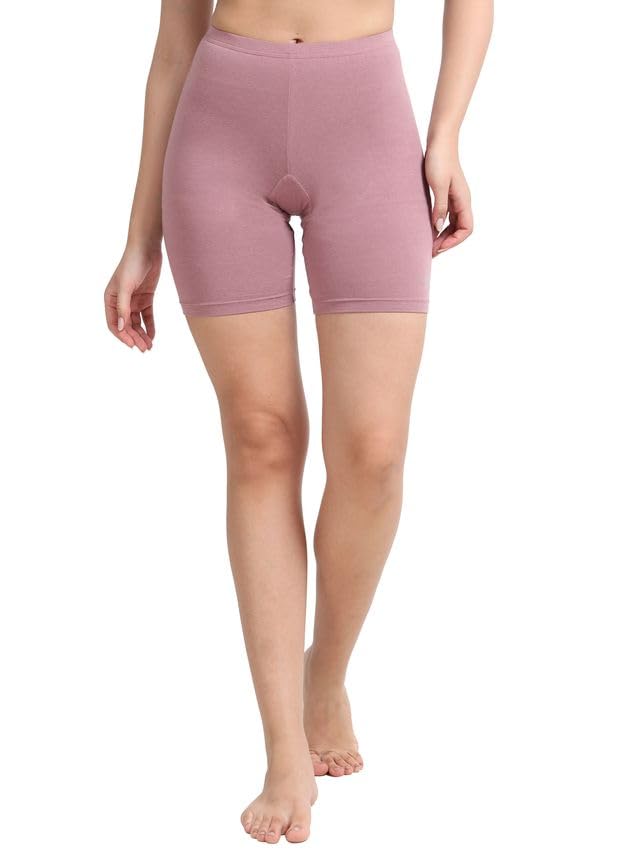 Image of Lavos Women Under Dress Sports Cycling Shorts, Bamboo Cotton Activewear Yoga Gym Workout Anti-Bacterial Uniform, Elastic Mid Waist Shorties Tights for Womens and Young Ladies
