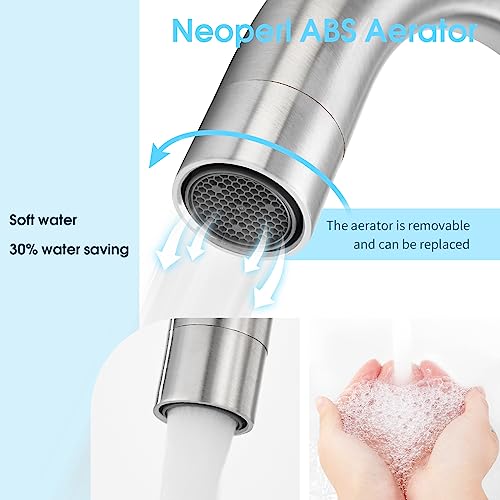 Crea 40116 Bar Sink Faucet, Bathroom Kitchen Faucet Brushed Nickel Pre Wet Small Mini Kitchen Bath Utility Marine Faucet Single Hole Stainless Steel Farmhouse Vanity Lavatory Faucets Outdoor thumb #2