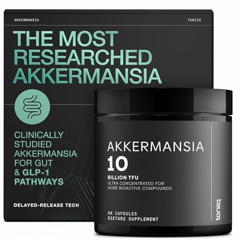 Toniiq Akkermansia Probiotic &ndash; 10 Billion TFU &ndash; Supports Gut Health & GLP-1 Activity