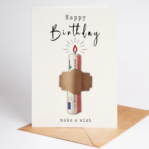 myDreamwork® Geldgeschenk Geburtstag – Geburtstagskarte Geldgeschenk mit Kerze – kreative Geldgeschenk Karte für Geldschein oder Gutschein – originelle Happy Birthday Karte für Frauen & Männer