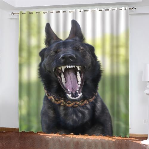 MAQUE Tende Oscuranti Segugio tirolese 3D Digitale Stampa tenda con Occhielli Poliestere Termiche Isolanti Per Camera Riduzione Rumore Moderne Decorazione Finestre，2 set 70×160 cm