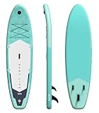 Aufblasbares SUP-Board für Erwachsene mit Zubehör, Paddel, Stand Up Paddle Board mit großer Stabilität und Haltbarkeit. (Minzgrün)