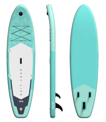 Tabla Sup hinchable para adultos con accesorios incluidos, remo, aletas Stand Up Paddle Board con gran estabilidad y resistencia, color verde menta