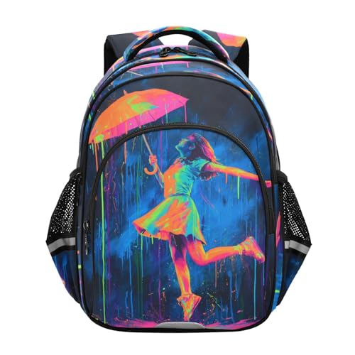 Emelivor Umbrella Drips Blue Kids Backpack Toddler School Backpack Bookbag Backpacks Book Bag for Boys,S