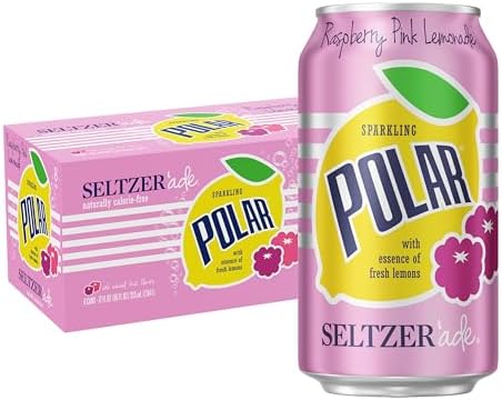 Polar Seltzer Raspberry Pink Lemonade, 12 Fl oz cans, 8pk