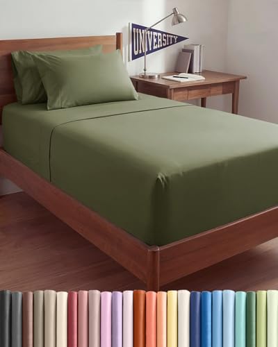 Image of Extra Deep Twin XL Sheet Set - 4 Piece College Dorm Bed Sheets Set with Extra Deep Pockets - Ultra-Soft, Comfy & Breathable Bedding for Women, Men, Kids & Teens - Wrinkle & Fade Resistant - Sage Green