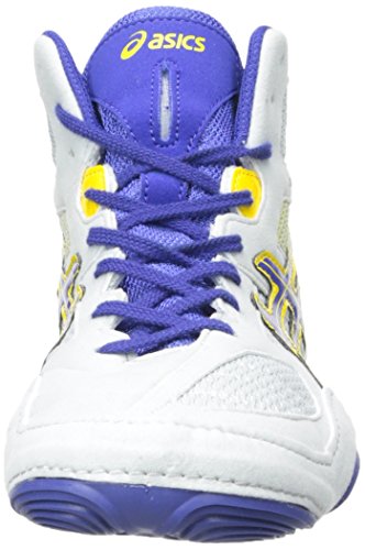 Asics Men's Snapdown Wrestling Shoe, Grey/True Blue/Sunflower, 10 M Us #TOP1