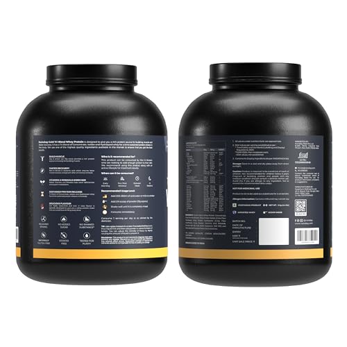 Image of Nutrabay Gold Tri Blend Whey Protein Powder - 2kg, Rich Chocolate Creme | 25g Protein, 5.5g BCAA | Concentrate, Isolate, Hydrolyzed Protein | Muscle Growth & Recovery | Gym Supplement for Men & Women