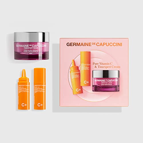 Germaine de Capuccini - Pack Pure Vitamin C & Timexpert Cream Antiarrugas | Serum Pure C10 Timexpert Radiance C+ 2 x 15ml + Crema Global Arrugas Rich Timexpert Rides 50ml | Piel Seca