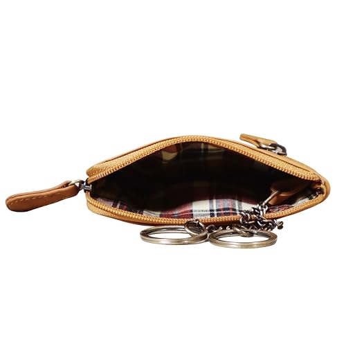 Image of Calfnero Genuine Leather Card Holder & Key Case for Men & Women | Slim Wallet with Zipper Pocket, Card Slots & Key Chain | Compact Travel Organizer