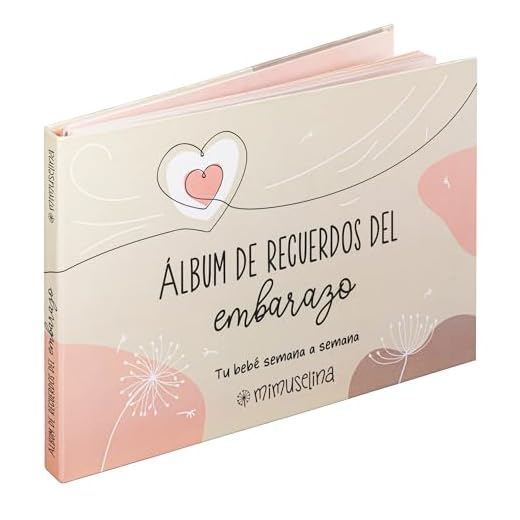 MIMUSELINA Álbum Recuerdos del Embarazo | Y Entonces Llegaste Tú | Libro-Diario de Embarazo, Libro Embarazo para Fotos, Pegatinas, Datos e Información con Consejos Semanales - Tapa Dura