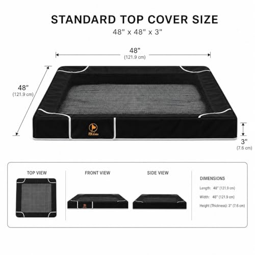 Image of PJYuCien Square Playpen Top Cover for 24'' Width 8 Panel Pen, Black | More Peace of Mind, More Safe, and Reduce Mess, Suitable for Puppy, Duck, and Other Small Animals, Adhesive Tape Connect