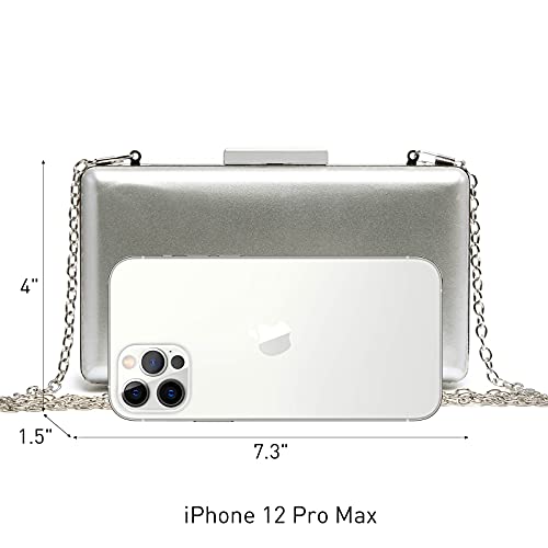 Dasein Women Evening Purses Clutch Bags Formal Party Clutches Wedding Purses Cocktail Prom Handbags (Patent Leather Silver) #TOP3