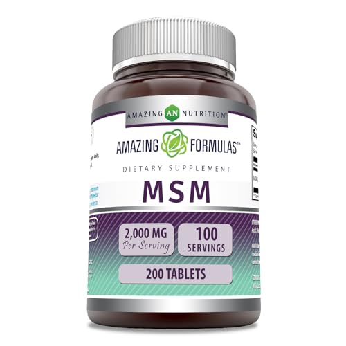Amazing Formulas MSM (Methylsulfonylmethane) Supplement | 1000 Mg Per Serving | 200 Tablets | Non-GMO | Gluten Free | Made in USA