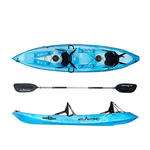 Kayak - canoa 2 posti Atlantis EXPLORER cm 374 azzurro/bianco 2 pagaie - 2 seggiolini