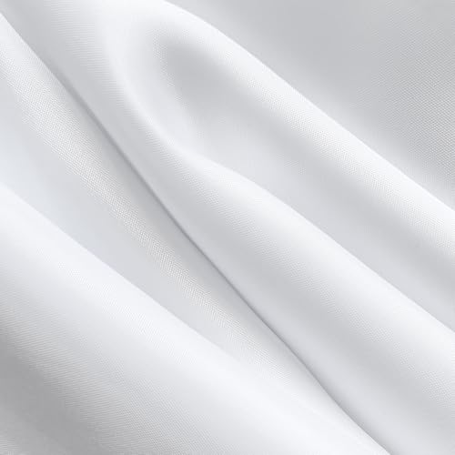 Curoayood no Hook White Shower Curtain for Bathroom,Machine Washable Light Weight Fabric Woven Bath Curtain Waterproof Rideau de Douche 71x72 inch by Curoayood - Used condition - Image 6
