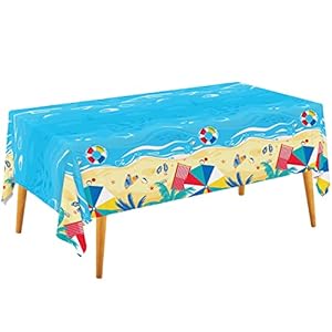 Beach Theme Party Supplies Summer Pool Disposable Tablecloth Plastic Waterproof Table Cover for Hawaiian Party Birthday Decorations, 3 Pack 54X108inch Beach Theme Party Supplies Summer Pool Disposable Tablecloth Plastic Waterproof Table Cover for Hawaiian Party Birthday Decorations 3 Pack 54X108inch