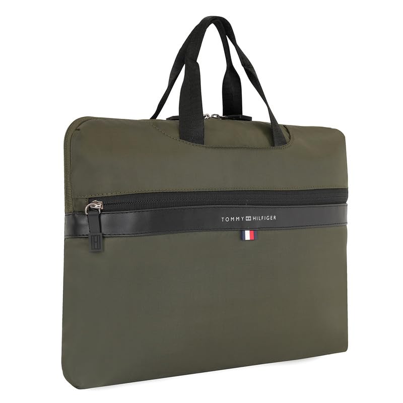 Image of Tommy Hilfiger Laptop Backpack For Men, Olive+Black, One-Size, Grenada | Travel and Office Bagpack of Men