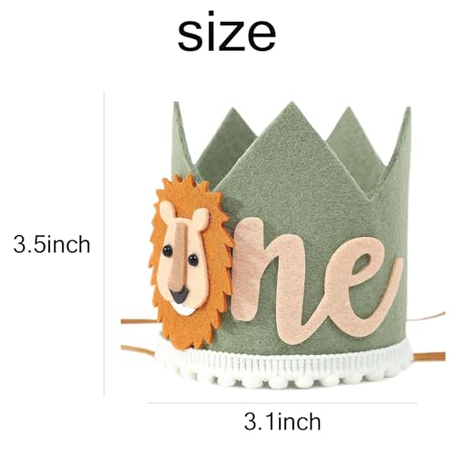 PSFXBM Baby First Birthday Crown, Jungle Wild One Hat 1st Birthday Hat Boy Lion Party Decorations, Suitable For Children'S Birthday Parties, Carnivals, Leaving Precious Memories For Children