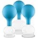 Produktbild Pulox Schröpfgläser Set aus Echtglas mit Saugball - 3x Medizinisches Schröpfglas in Blau - 40mm, 52mm, 62mm