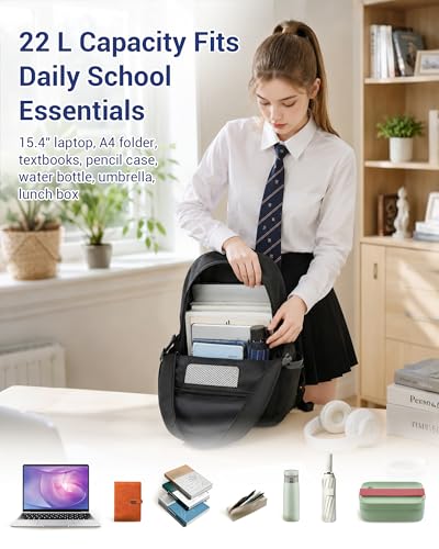 Miniatura 3 de Kono Mochila Casual, Mochila Escolar Ligero Backpack Unisex Casual Daypack Mochila Hombre Mujer 15,4 Pulgadas Laptop Bag Para Viajes Trabajo Escuela Negocios Deportes