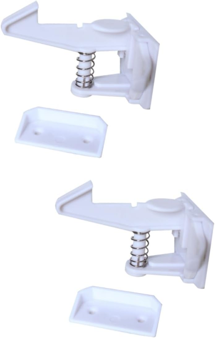 VICASKY 24pcs Cabinet Safety Locks Boy Girl Door Locks for Boys and Girls Easy Install No Drilling Spring Latches