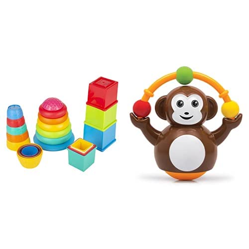 Giggles - Stack N Nest Toy, Multicolour 3 in 1 Gift set6 Months & Above Push N Crawl Monkey, Tummy Time Activity Toy Push & Crawl, 6 Months & Above, Multicolor (B0B9JZMH5H) Amazon Price History, Amazon Price Tracker