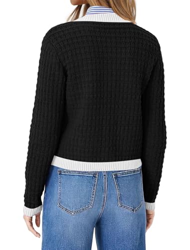 Image of OFEEFAN Womens Cardigan Sweaters Open Front Long Sleeve Button Down Knit Jackets with Pockets 2024 Fall Winter