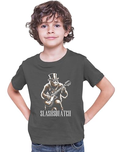 Go All Out Slashsquatch Funny Bigfoot Playing Electric Guitar Mens Women Youth T-Shirt