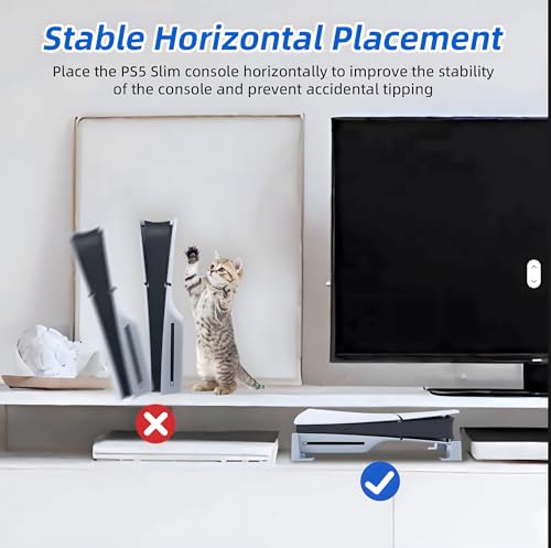 Image of 24x7 eMall Gaming Stand for Slim and Pro Consoles with Horizontal Standing Base, Screw-in Mount, Stable and Firm Grip